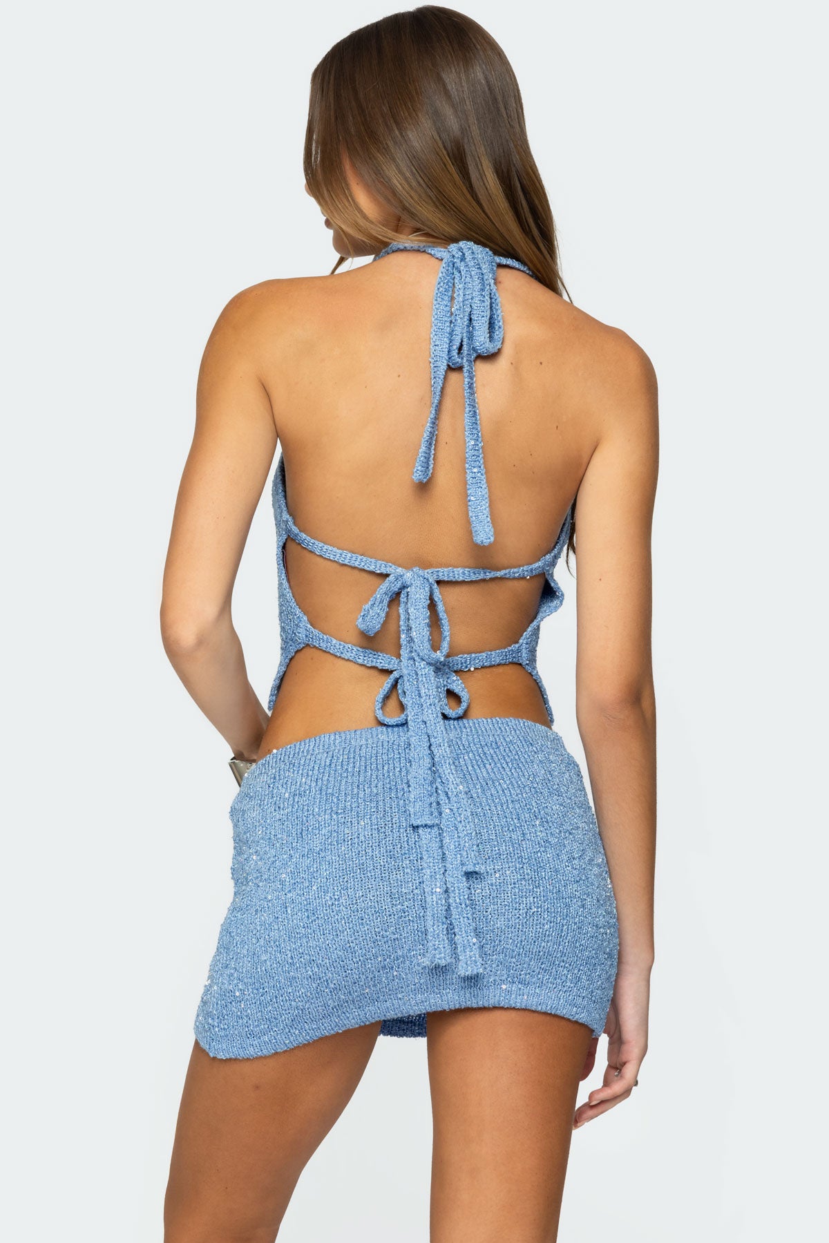 Shaylee Sequin Knit Backless Top - Image 5