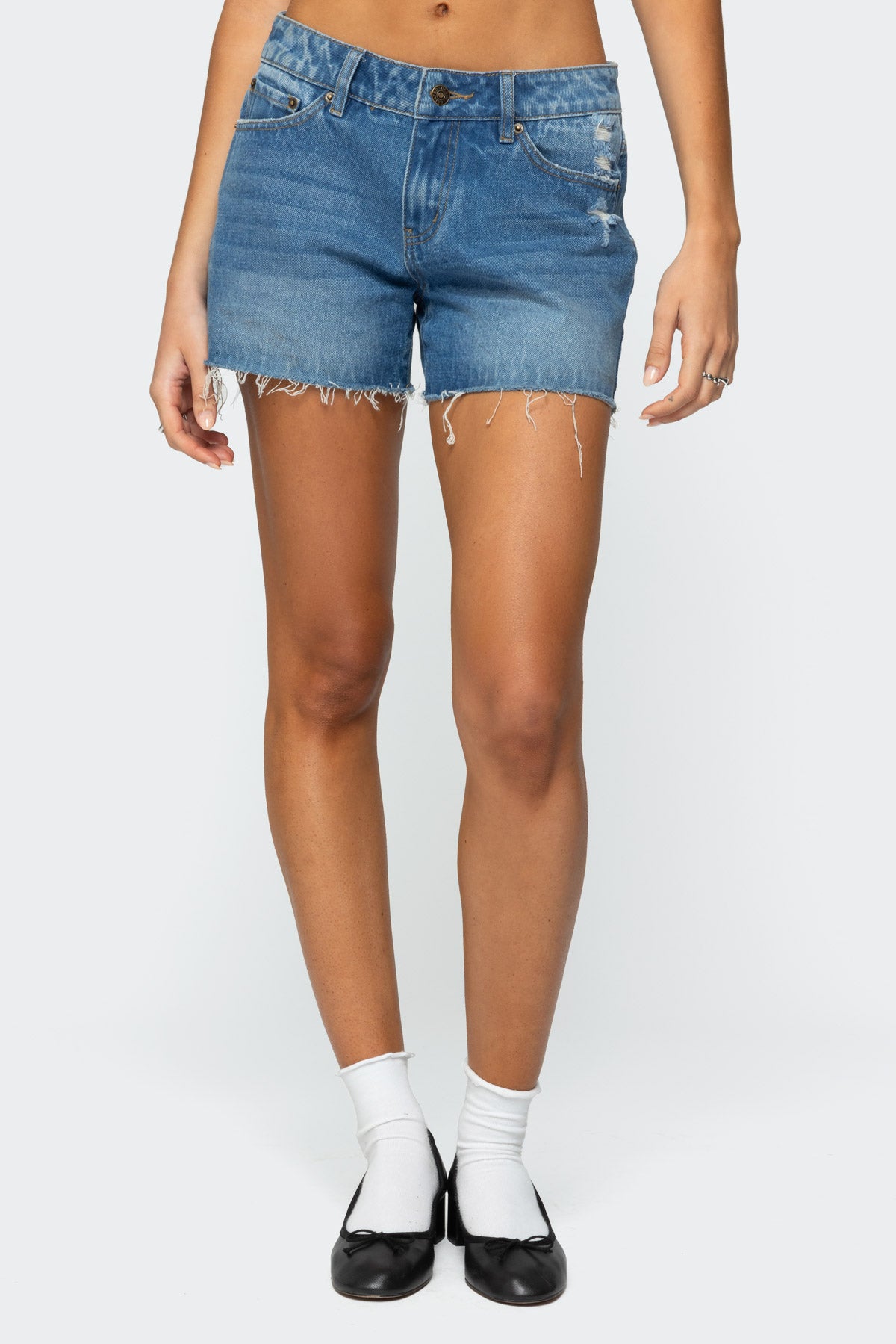 Scottie Low Rise Denim Shorts - Image 2