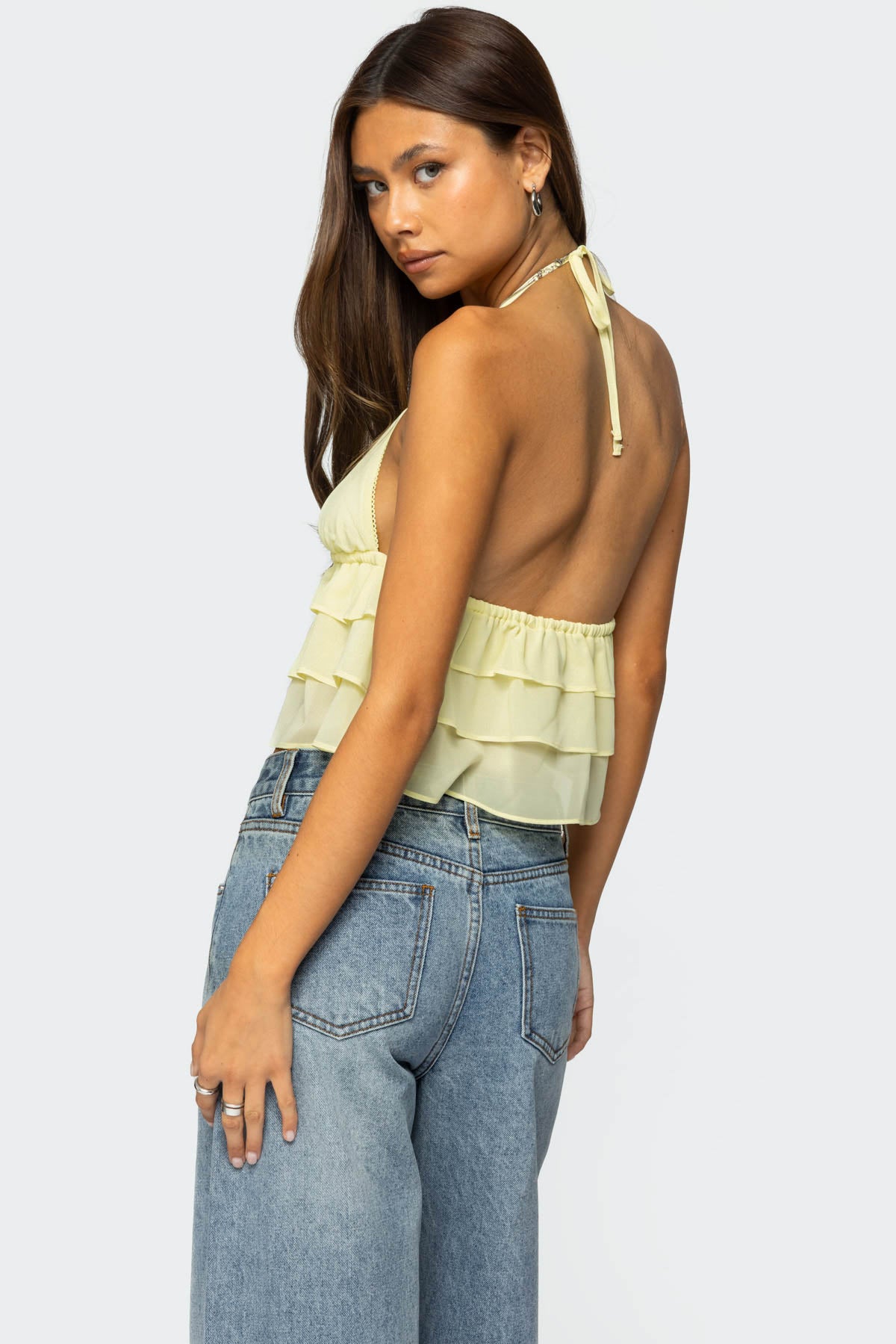 Zephi Split Front Ruffled Top - Image 2