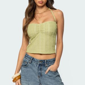 Galya Textured Halter Top
