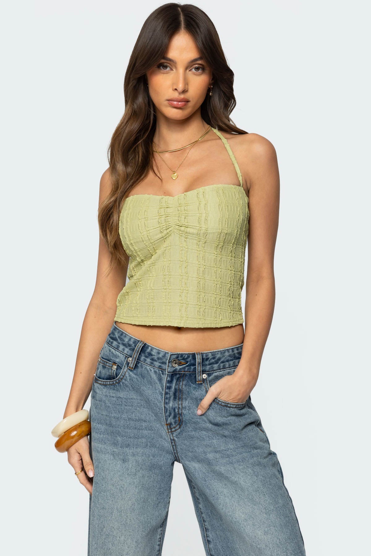 Galya Textured Halter Top