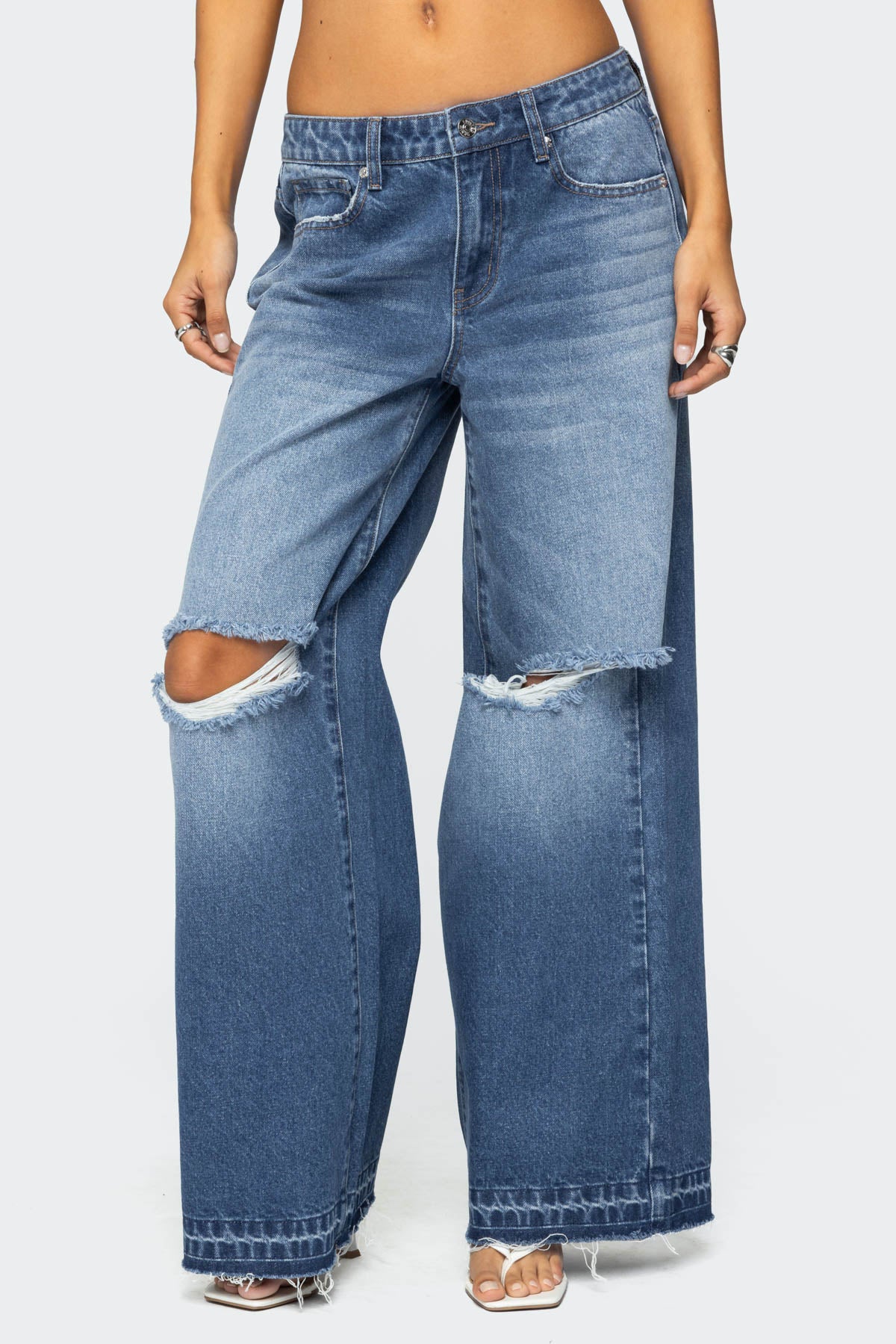 Xenia Distressed Low Rise Jeans - Image 2