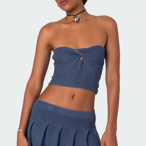 Kiera Twist Front Knit Tube Top