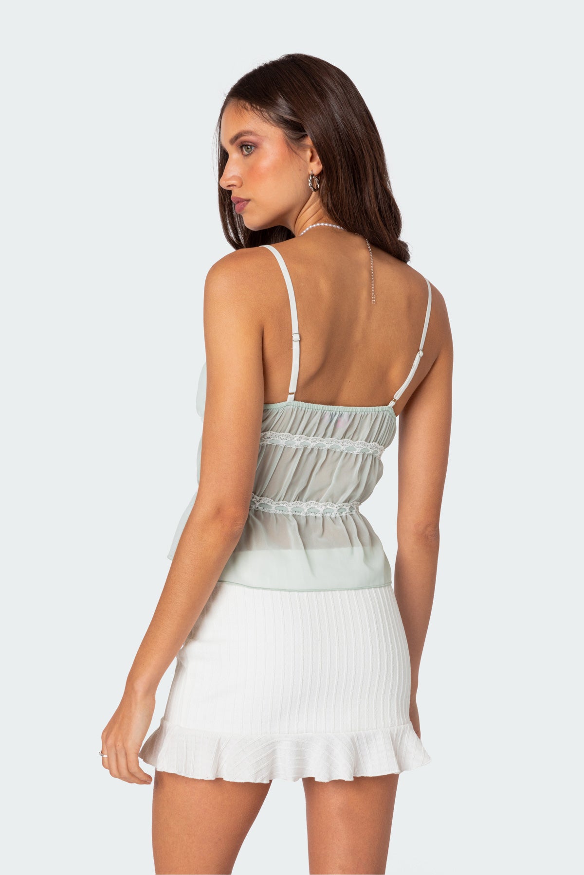 Addy Tie Front Sheer Chiffon Top - Image 5