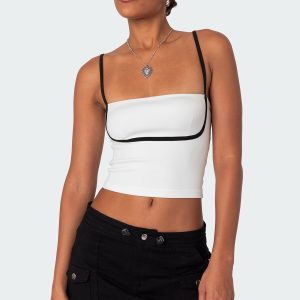 Yang Contrast Strap Tank Top