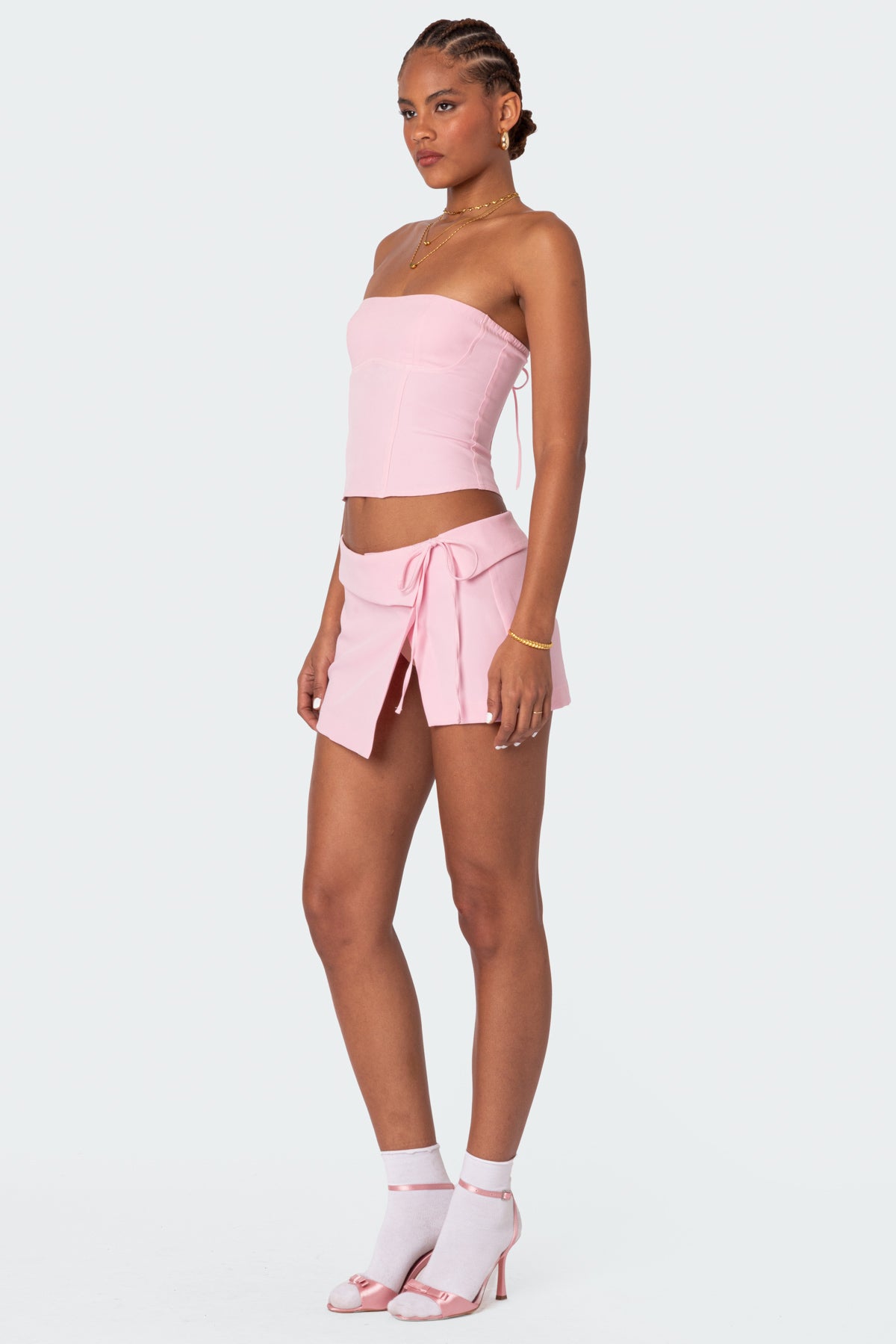 Selena Asymmetric Wrap Mini Skirt - Image 3