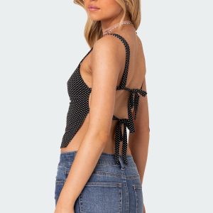 Kaia Polka Dot Tie Back Top