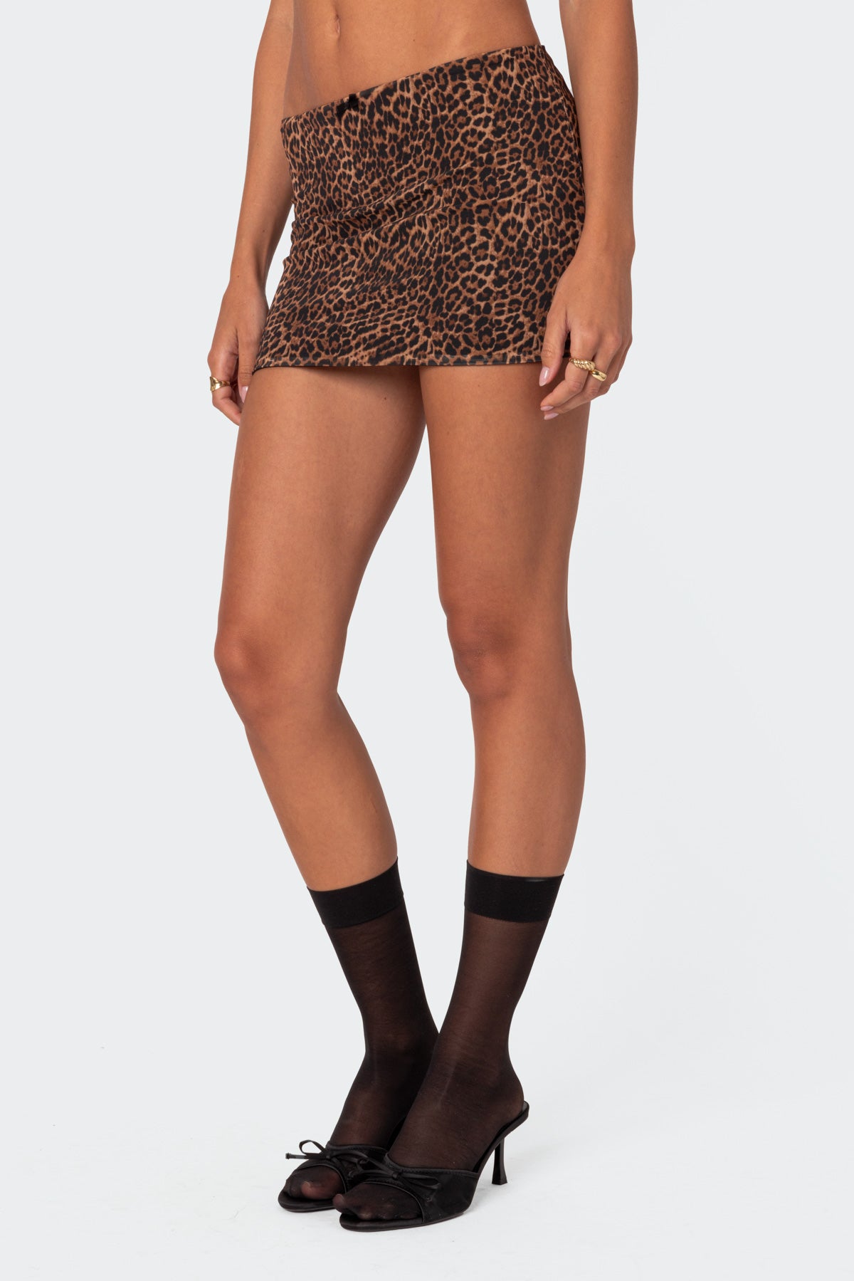 Edin Leopard Print Mesh Mini Skirt - Image 4
