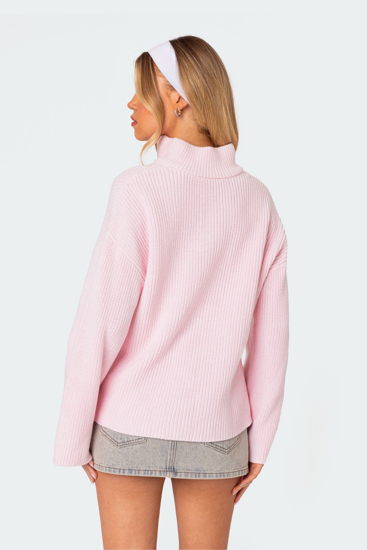 Amour High Neck Oversized Zip Sweater - Image 5