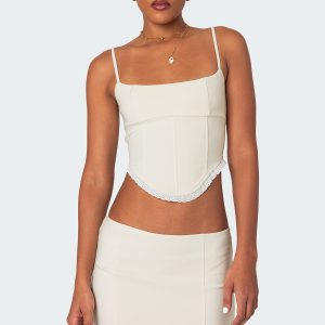 Thora Woven Lace Up Corset