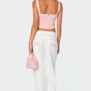 Bow Pocket Relaxed Jeans