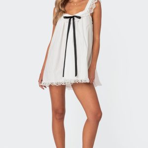 Rayne Lacey Babydoll Mini Dress