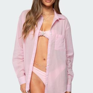 Kellen Oversized Cotton Button Up Shirt