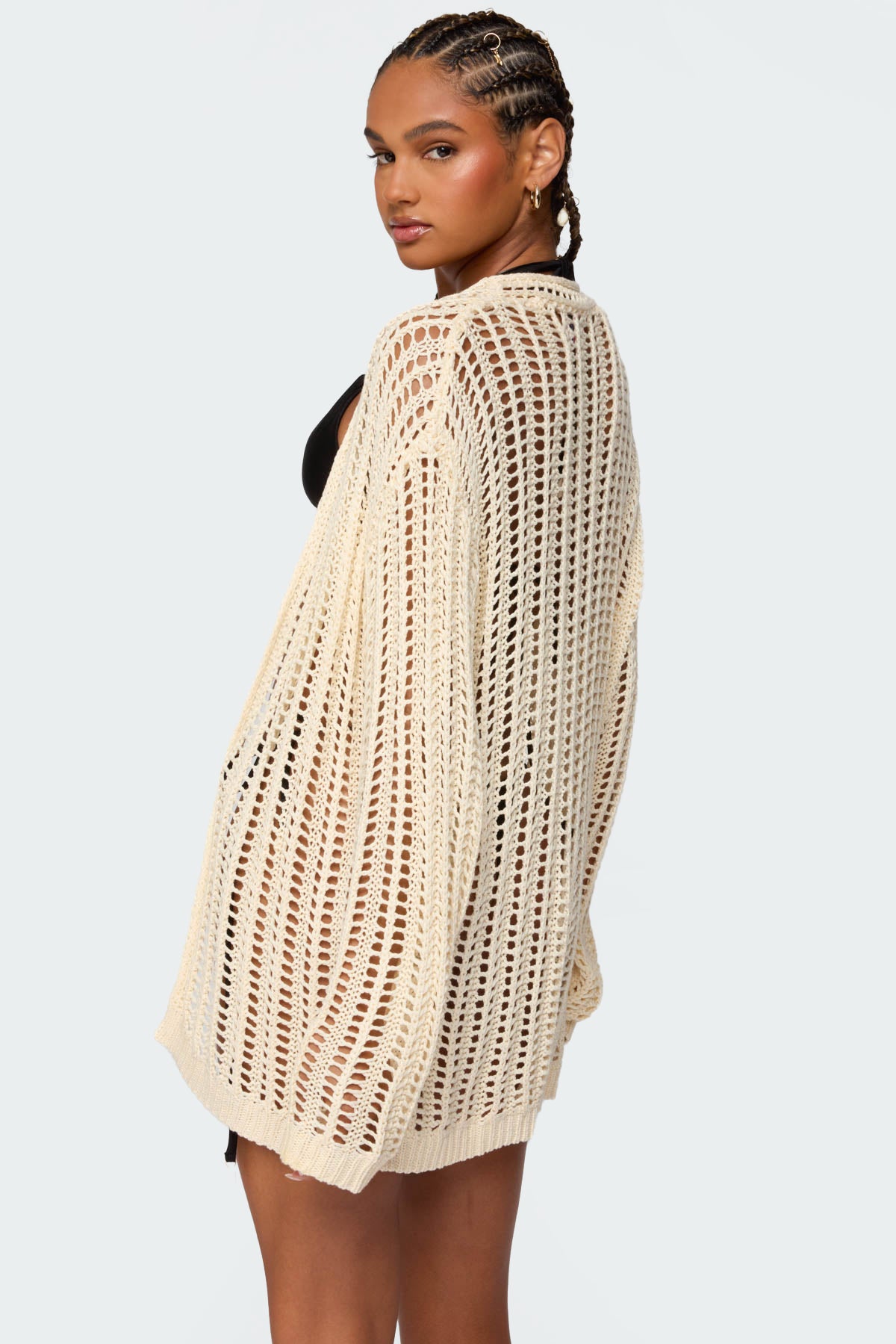 Darcee Oversized Crochet Cardigan - Image 5