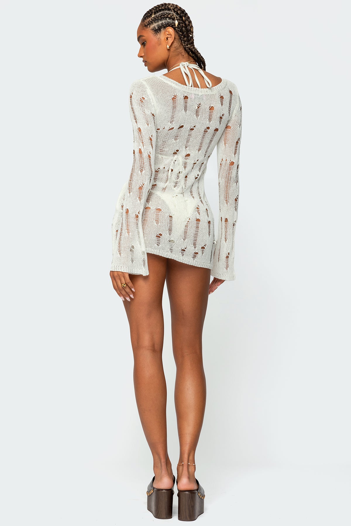 Manuela Distressed Knit Mini Dress - Image 5