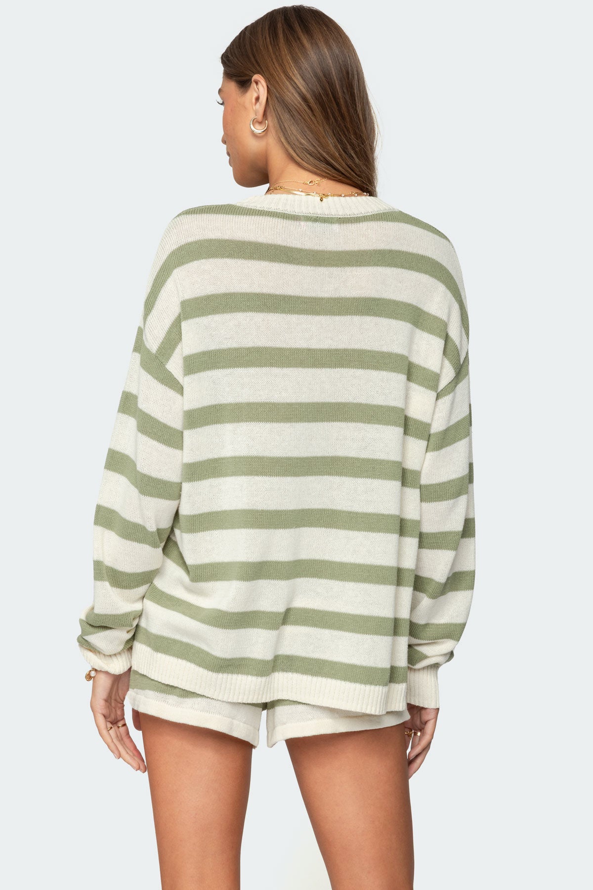 Amaris Oversized Striped Knit Sweater - Image 3