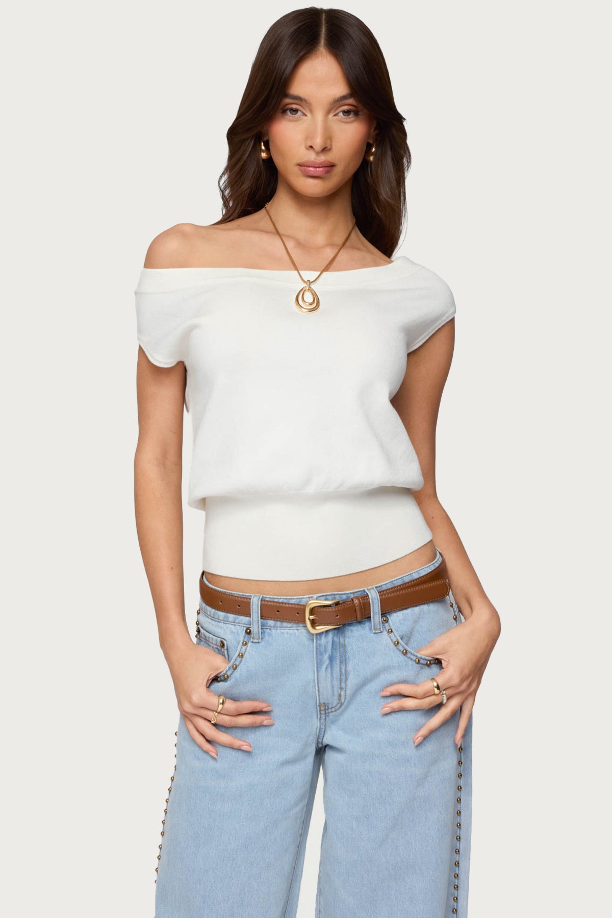 Michaela Off Shoulder Knit Top - Image 2