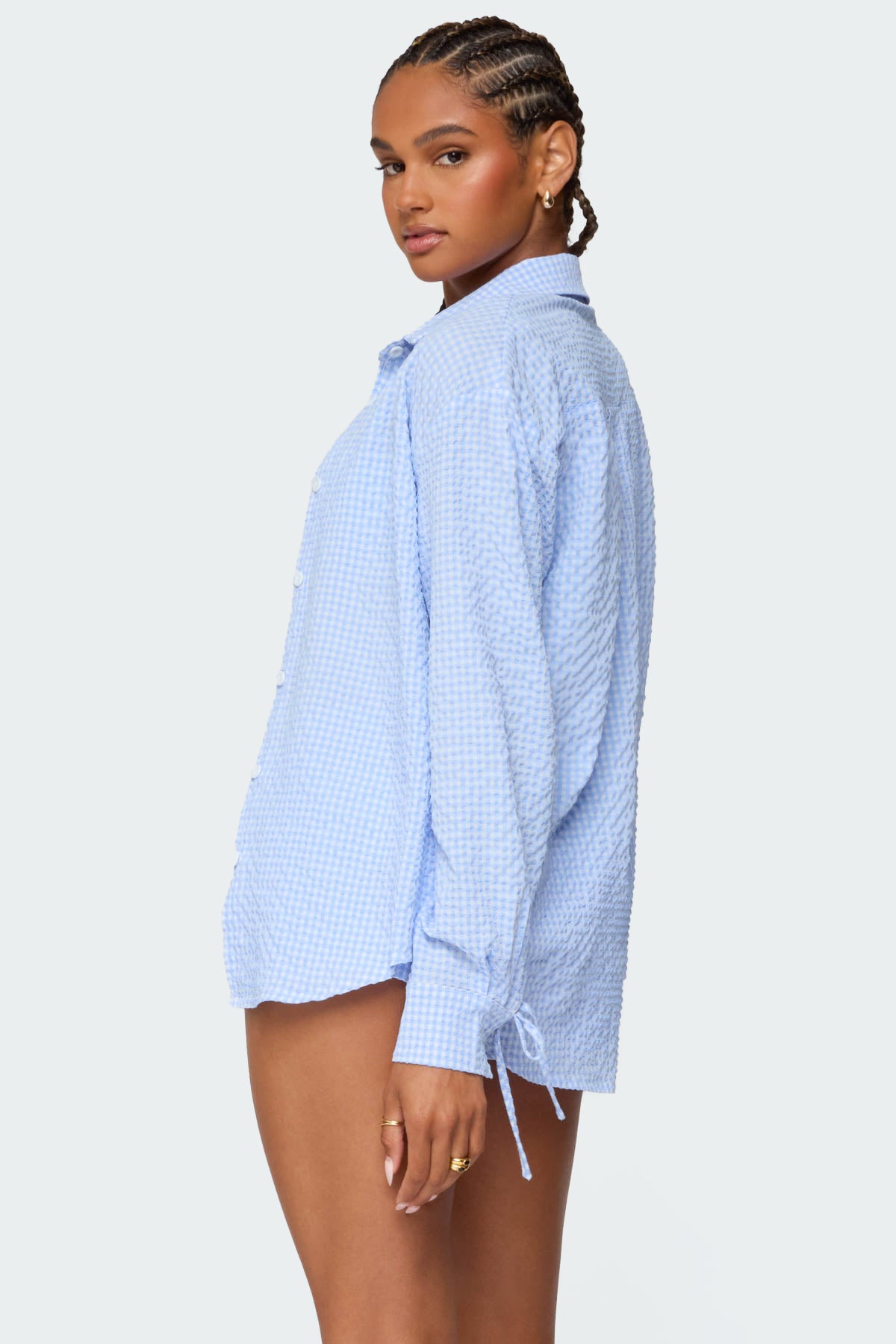 Lira Textured Gingham Button Up Shirt - Image 4