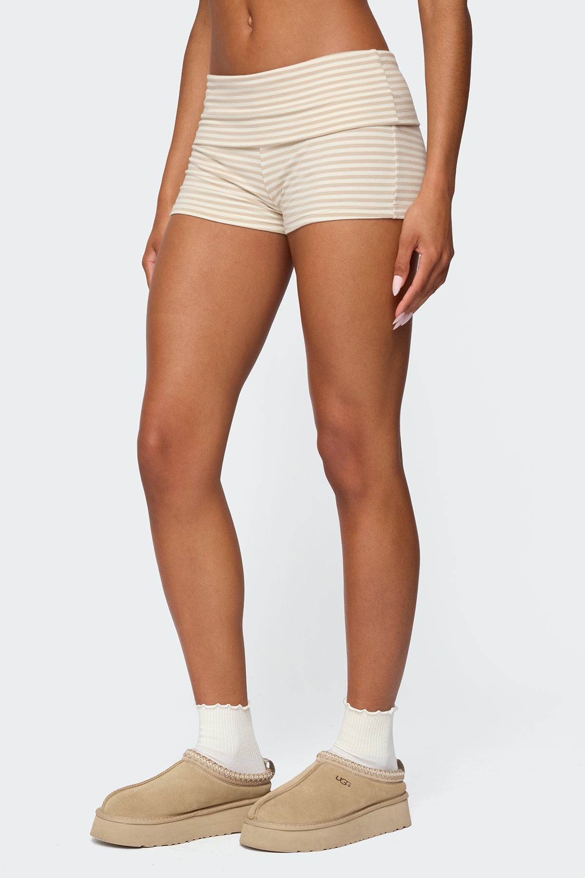 Kodi Striped Fold Over Shorts - Image 4