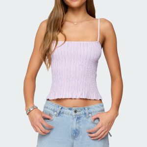 Leela Scrunch Striped Tank Top