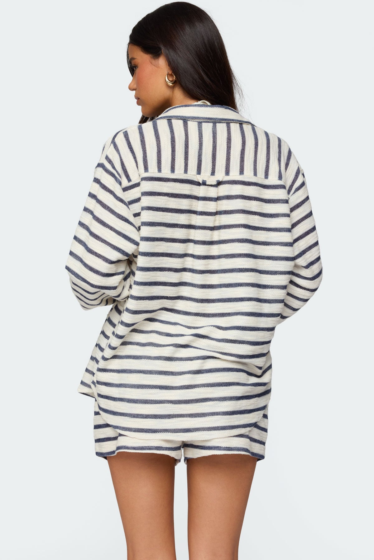Collins Oversized Striped Button Up Shirt - Image 4