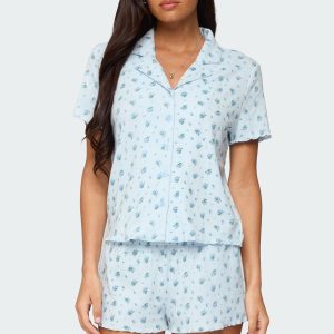 Camden Floral Pointelle Button Up Shirt