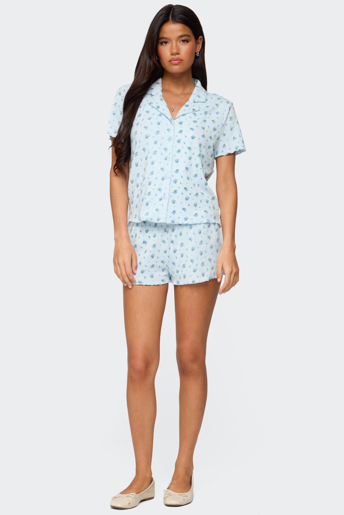 Camden Floral Pointelle Button Up Shirt - Image 2