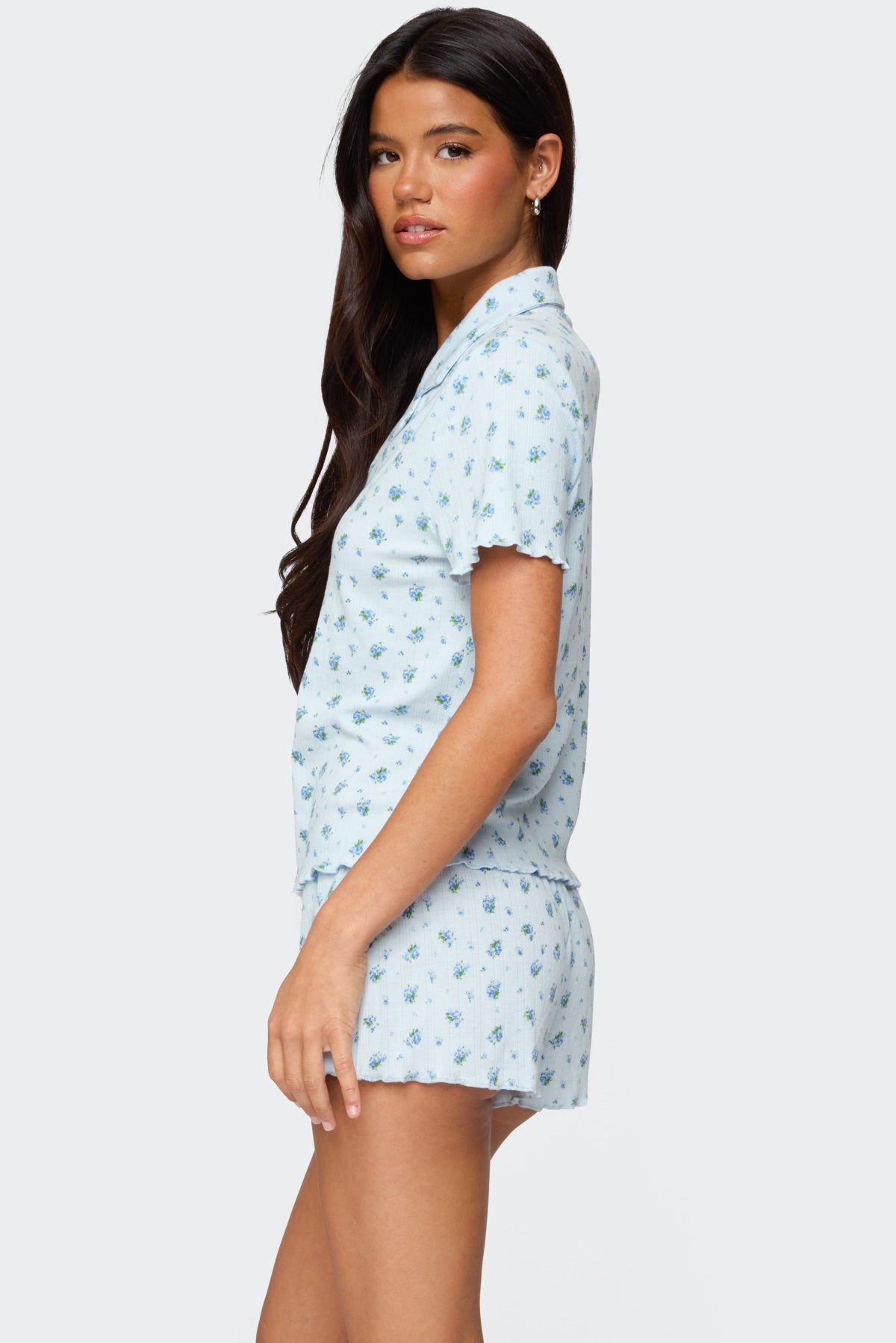 Camden Floral Pointelle Button Up Shirt - Image 5