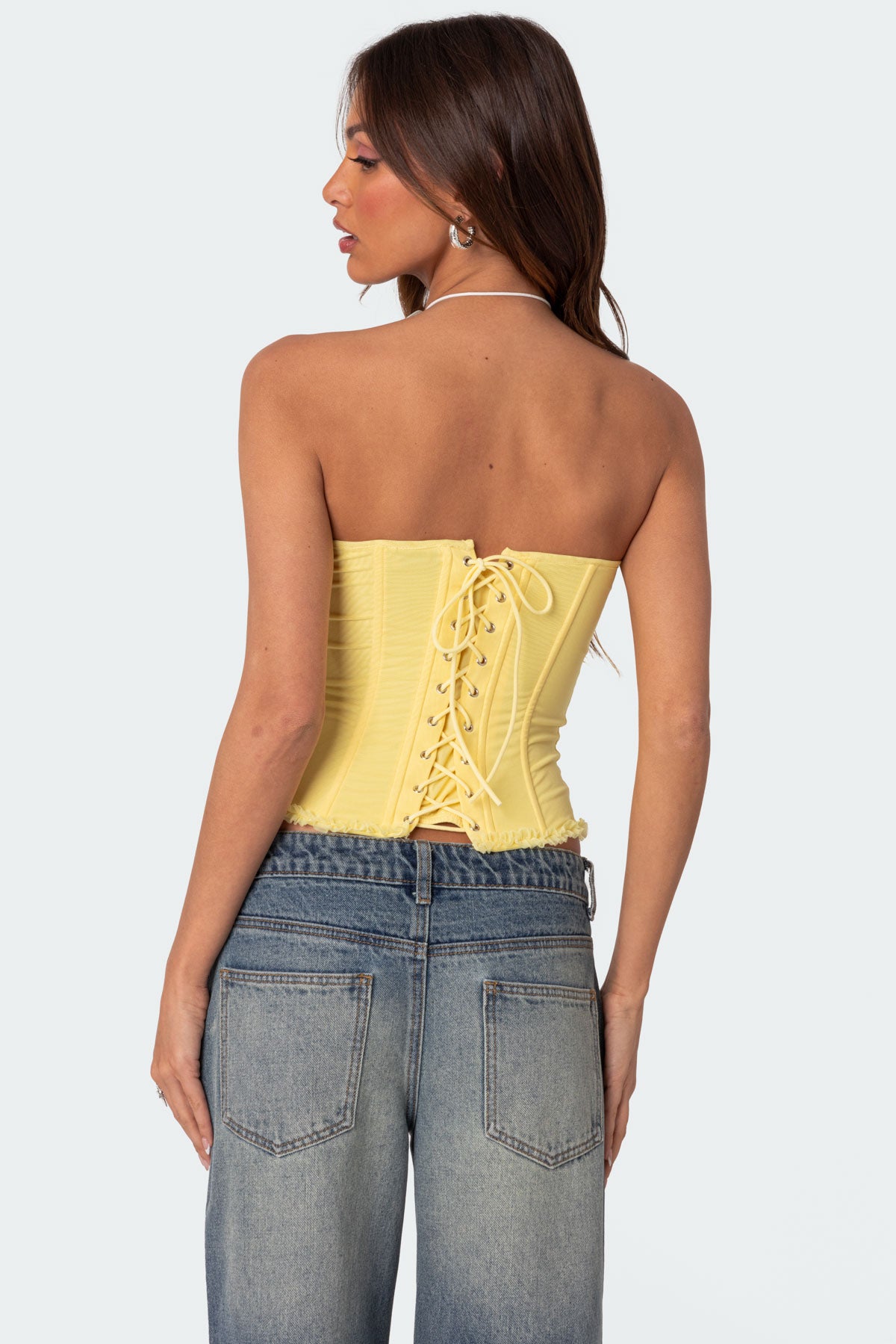 Deirdre Mesh Lace Up Corset - Image 5