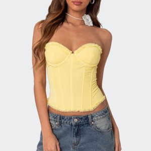 Deirdre Mesh Lace Up Corset
