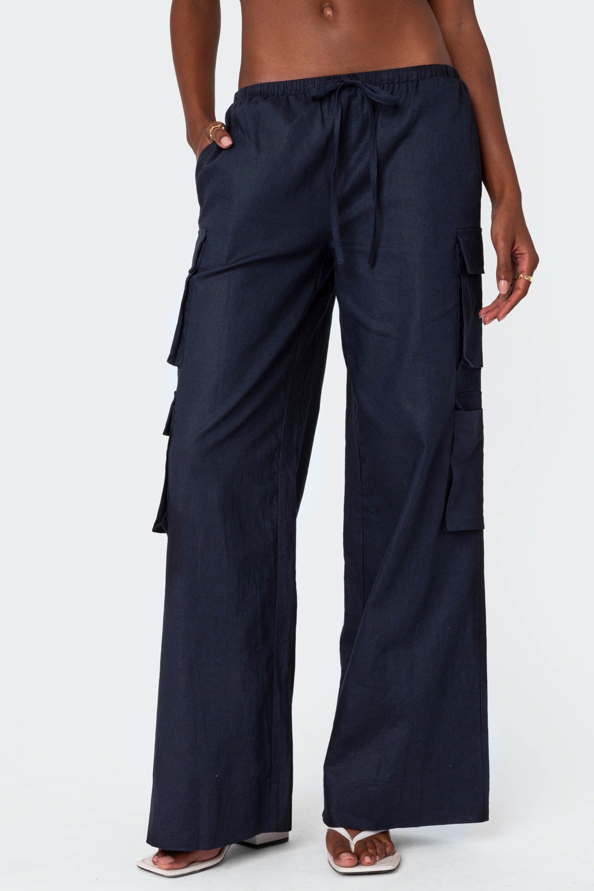 Bristol Linen Look Cargo Pants - Image 2