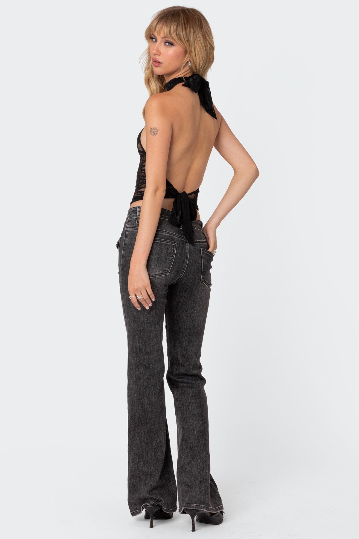 Alena High Neck Sheer Lace Top - Image 2