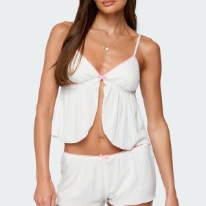 Linny Split Front Pointelle Top