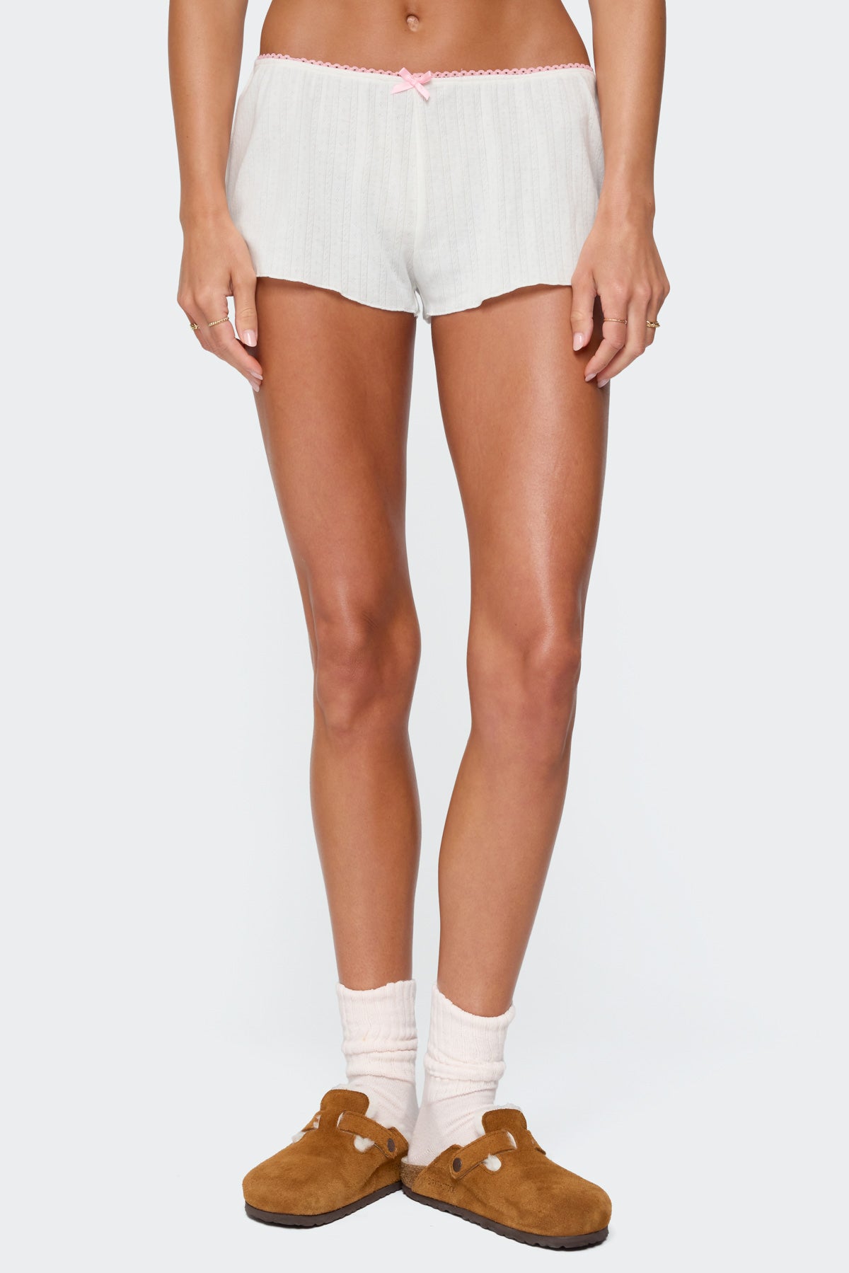 Linny Contrast Pointelle Shorts - Image 2