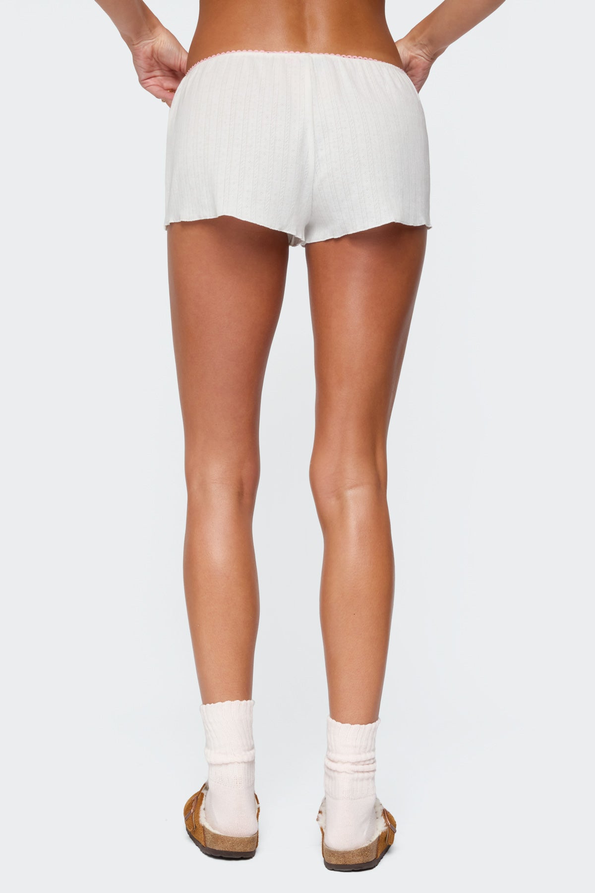 Linny Contrast Pointelle Shorts - Image 5