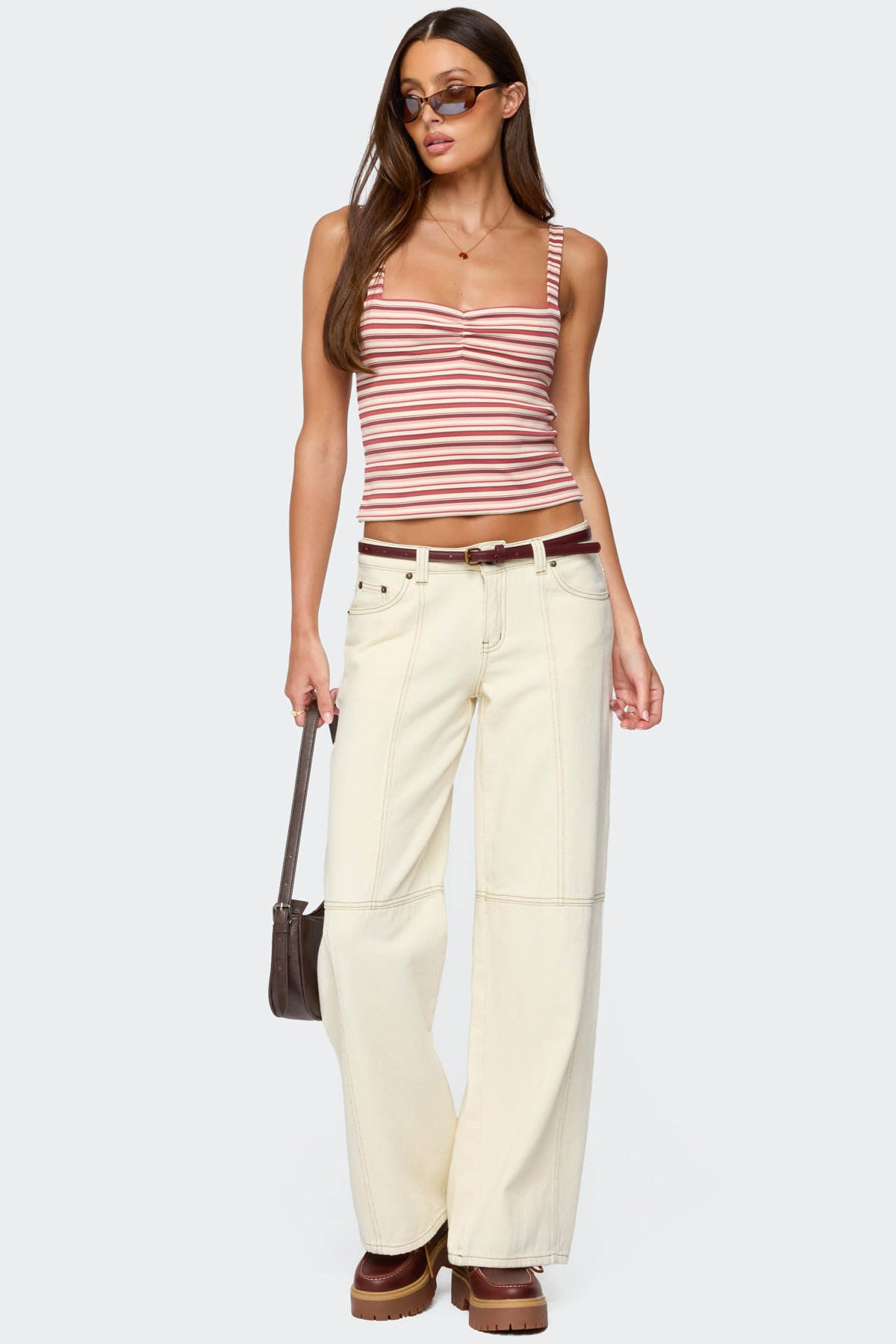 Adelia Striped Ruched Tank Top - Image 2