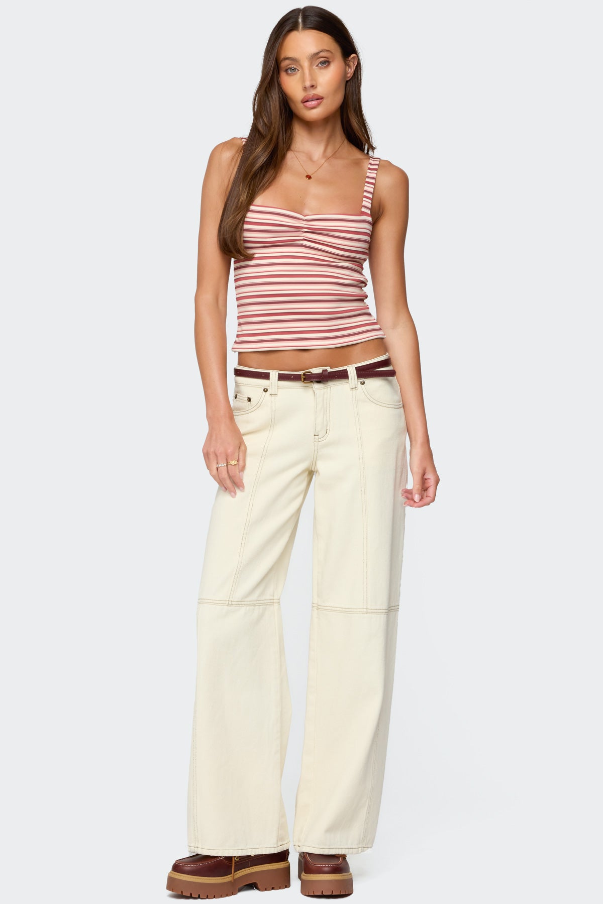 Adelia Striped Ruched Tank Top - Image 4