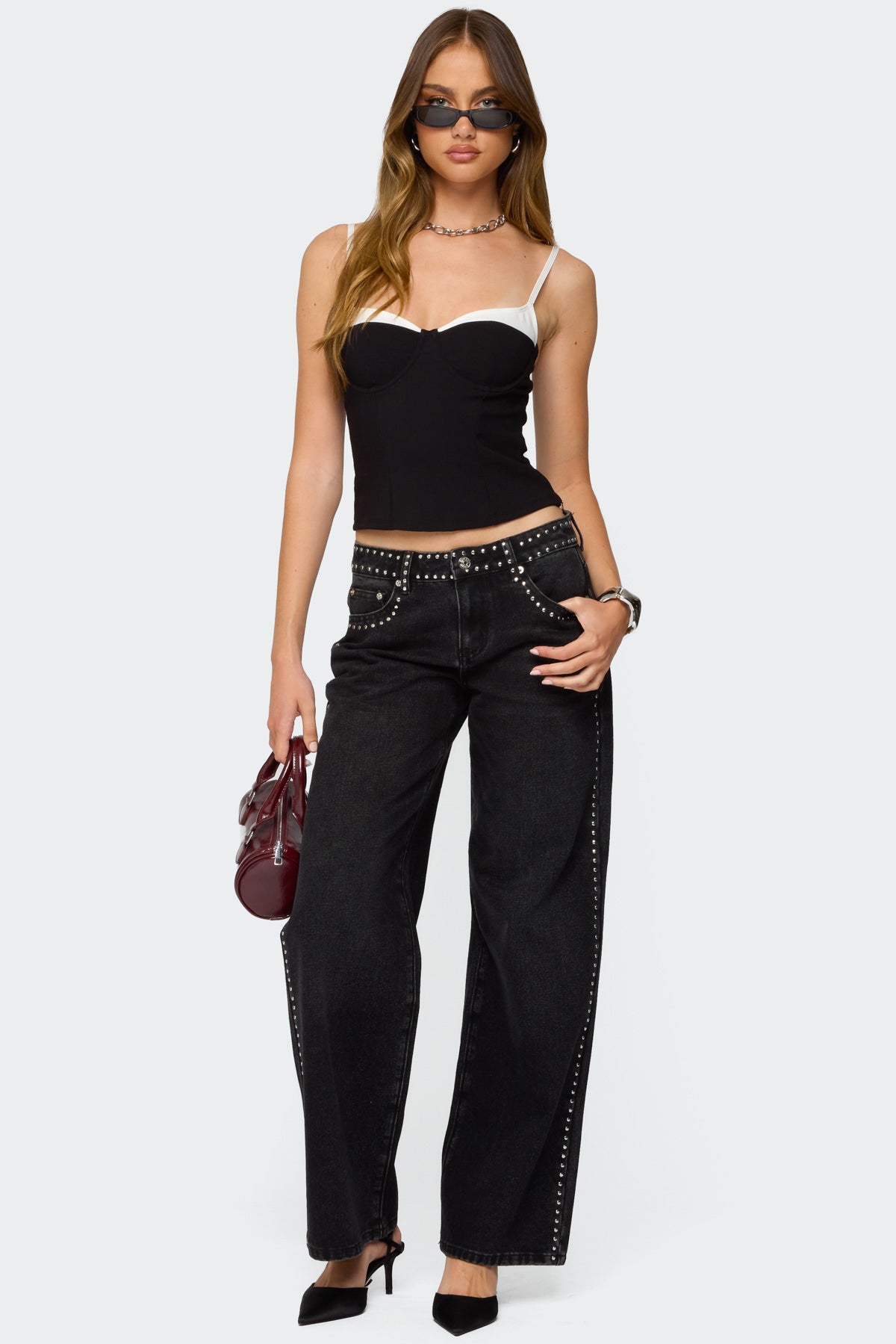 Contrast Peekaboo Corset - Image 2