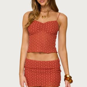 Josephina Textured Floral Tank Top