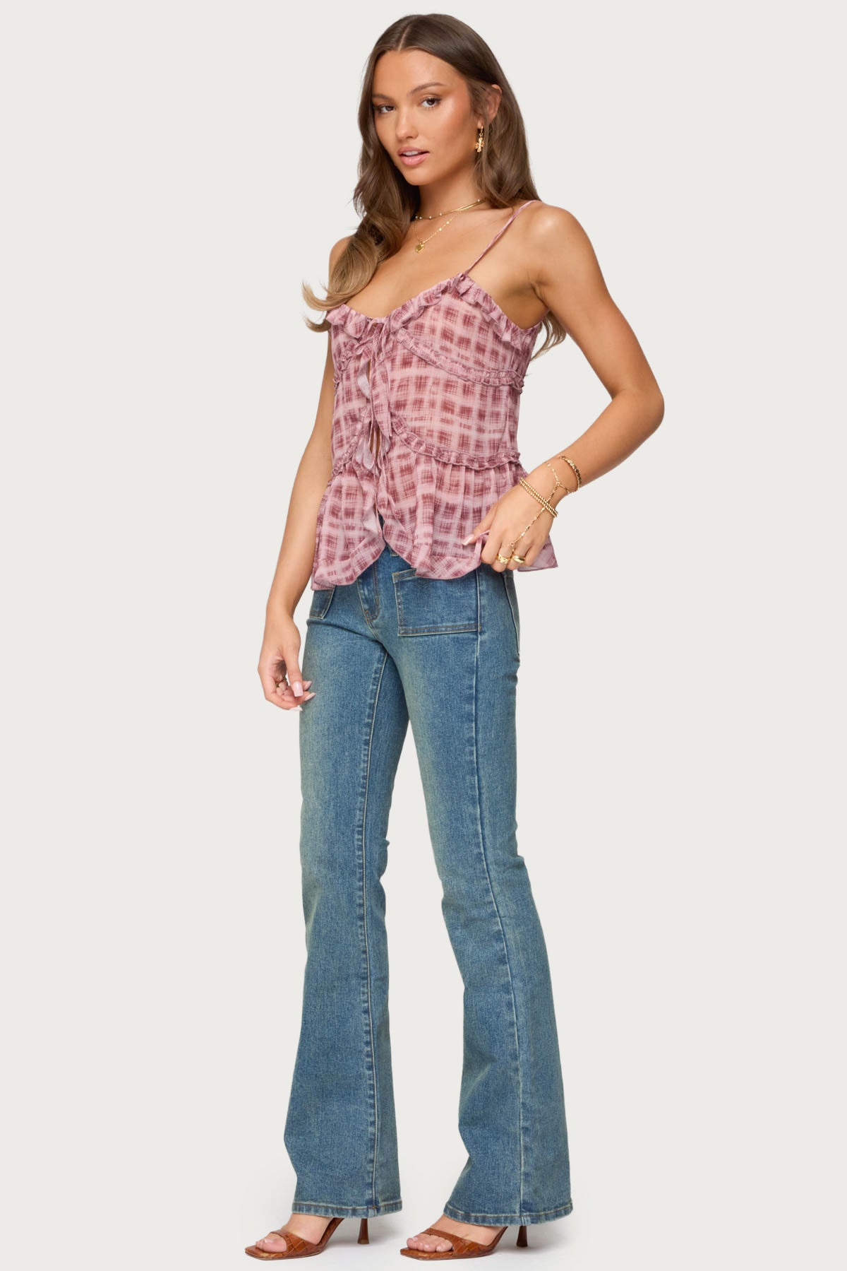 Mattea Low Rise Flared Jeans - Image 3