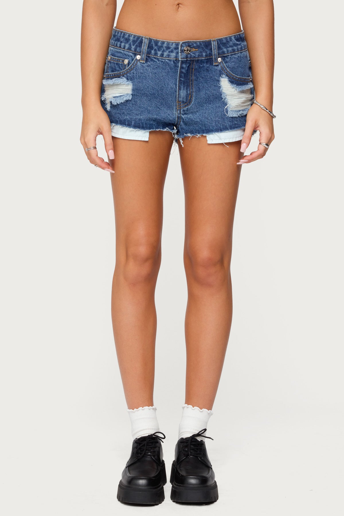 Devin Low Rise Micro Denim Shorts - Image 2