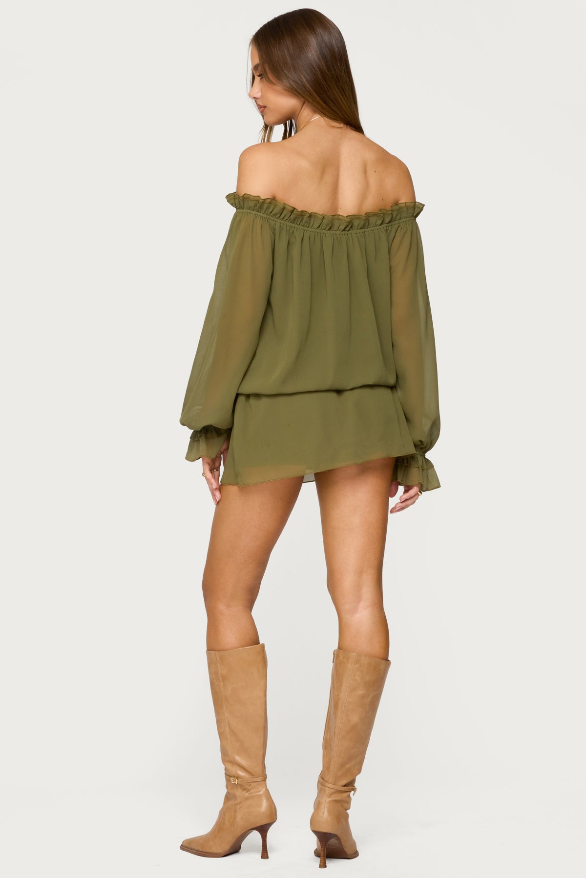 Delphine Off Shoulder Chiffon Romper - Image 4