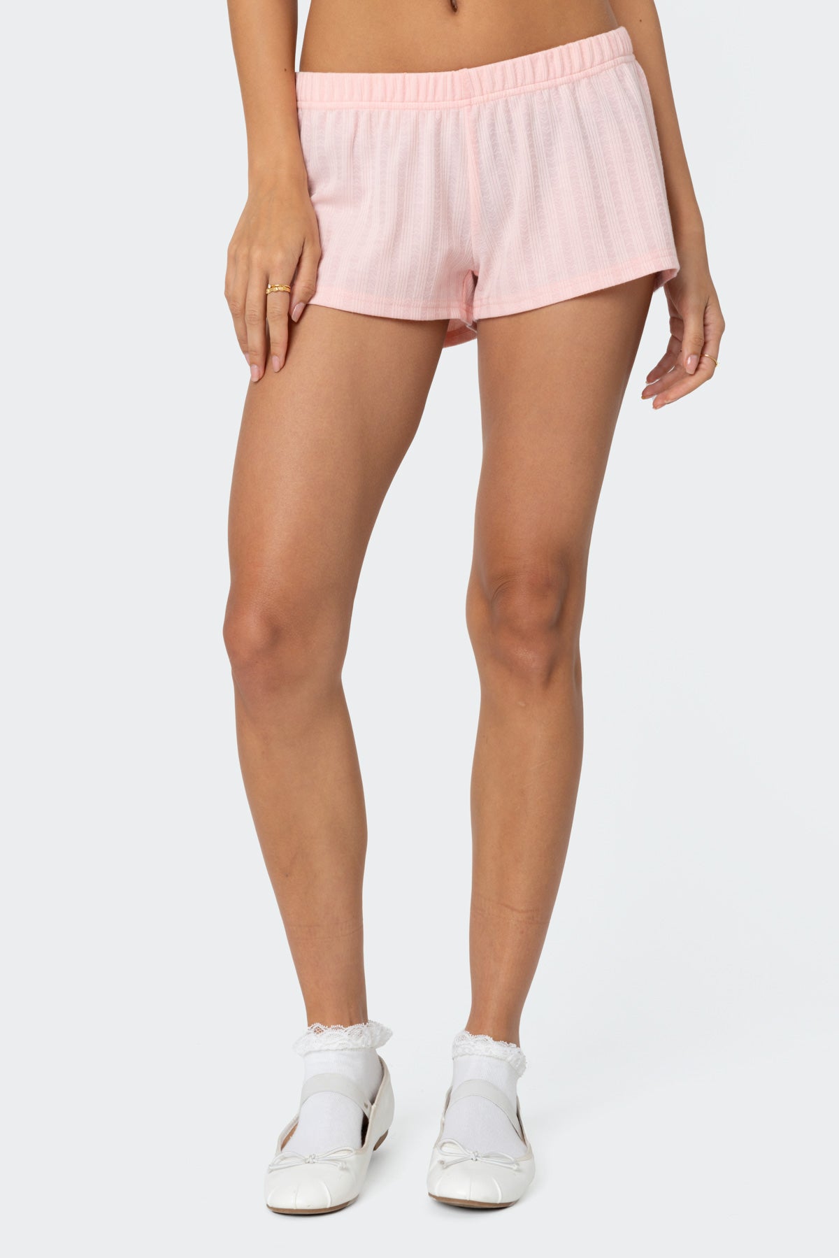 Irene Low Rise Pointelle Micro Shorts - Image 2