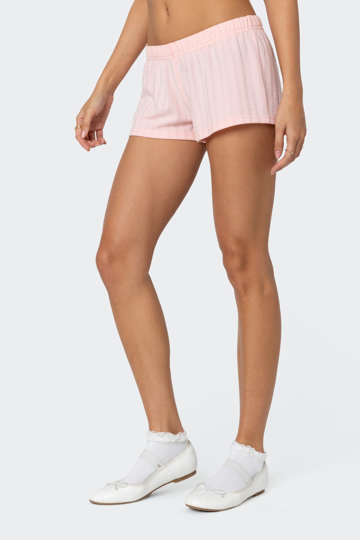 Irene Low Rise Pointelle Micro Shorts - Image 3