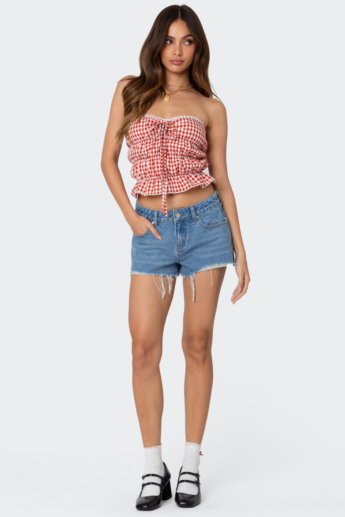 Fern Mid Rise Denim Shorts - Image 3