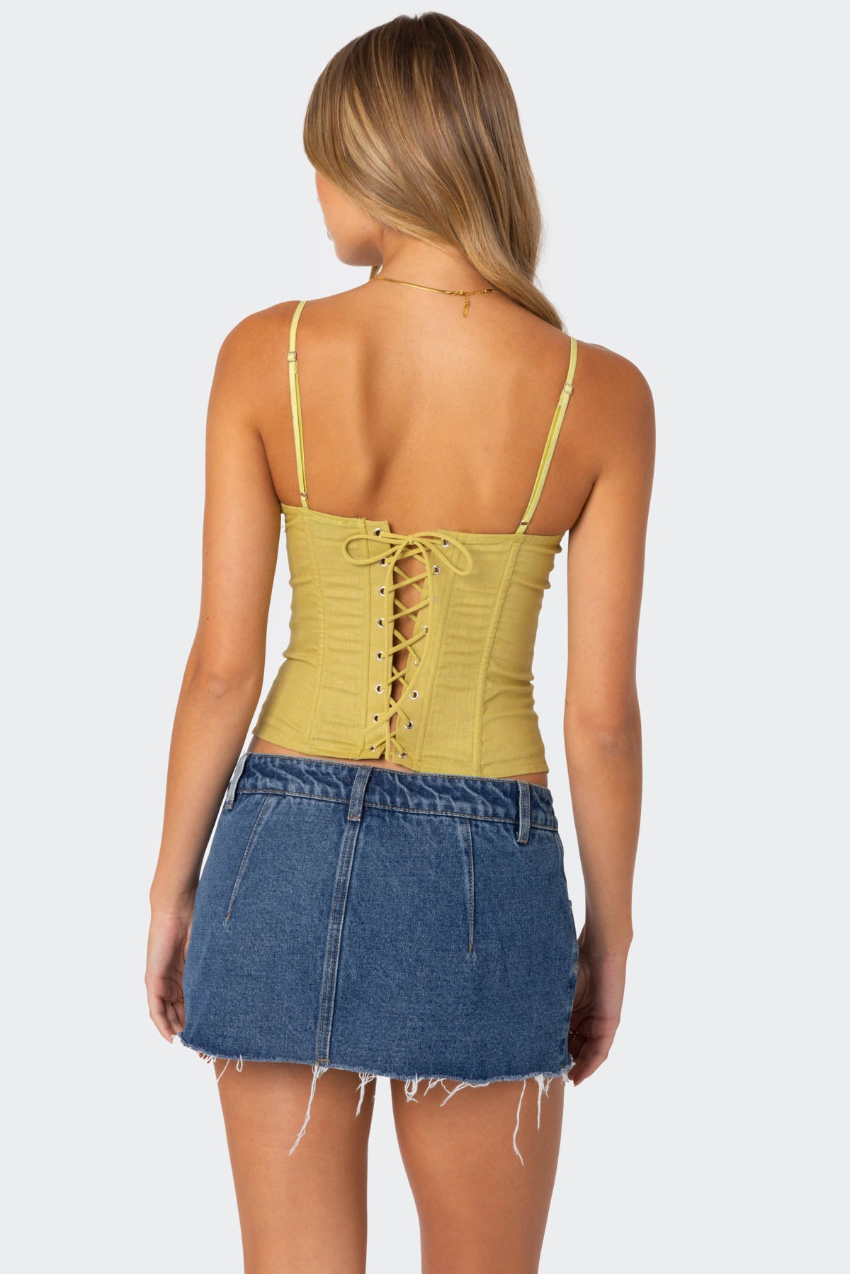 Avena Linen Look Lacey Corset - Image 5
