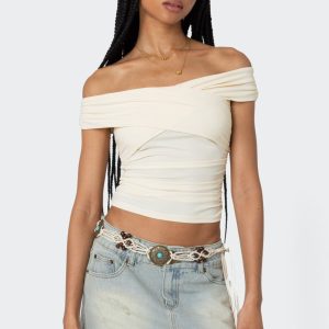 Crisscross Off Shoulder Top