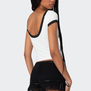 Low Back Contrast T Shirt