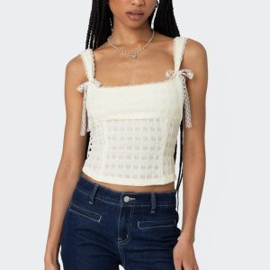 Textured Bustier Top