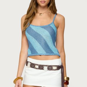Saul Stripey Sequin Knit Top